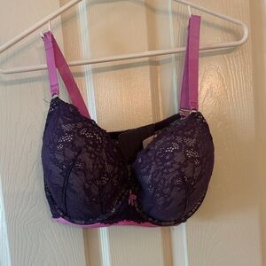 PINK Victoria's Secret Purple and Pink Lace Bra